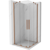 Mexen Velar Duo sprchová kabína posuvná 90 x 90 cm, transparentná, brúsená meď - 871-090-090-02-65