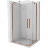Mexen Velar Duo posuvná sprchová kabína 90 x 80 cm, transparentná, brúsená meď - 871-090-080-02-65