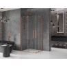 Mexen Velar Duo posuvná sprchová kabína 90 x 80 cm, transparentná, brúsená meď - 871-090-080-02-65