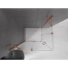 Mexen Velar Duo posuvná sprchová kabína 90 x 80 cm, transparentná, brúsená meď - 871-090-080-02-65