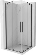 Mexen Velar Duo sprchová kabína, posuvné dvere 90 x 90 cm, Priehľadné, gun gray kefovaná - 871-090-090-02-66