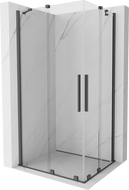 Mexen Velar Duo sprchová kabína, posuvné dvere 90 x 80 cm, Priehľadné, gun gray kefovaná - 871-090-080-02-66