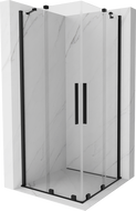 Mexen Velar Duo sprchová kabína, posuvné dvere 80 x 80 cm, Priehľadné, Čierna - 871-080-080-02-70
