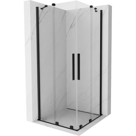 Mexen Velar Duo posuvná sprchová kabína 90 x 90 cm, transparentná, čierna - 871-090-090-02-70