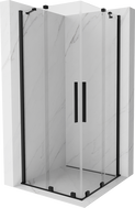 Mexen Velar Duo posuvná sprchová kabína 90 x 90 cm, priehľadná, čierna - 871-090-090-02-70