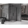 Mexen Velar Duo posuvná sprchová kabína 90 x 90 cm, priehľadná, čierna - 871-090-090-02-70