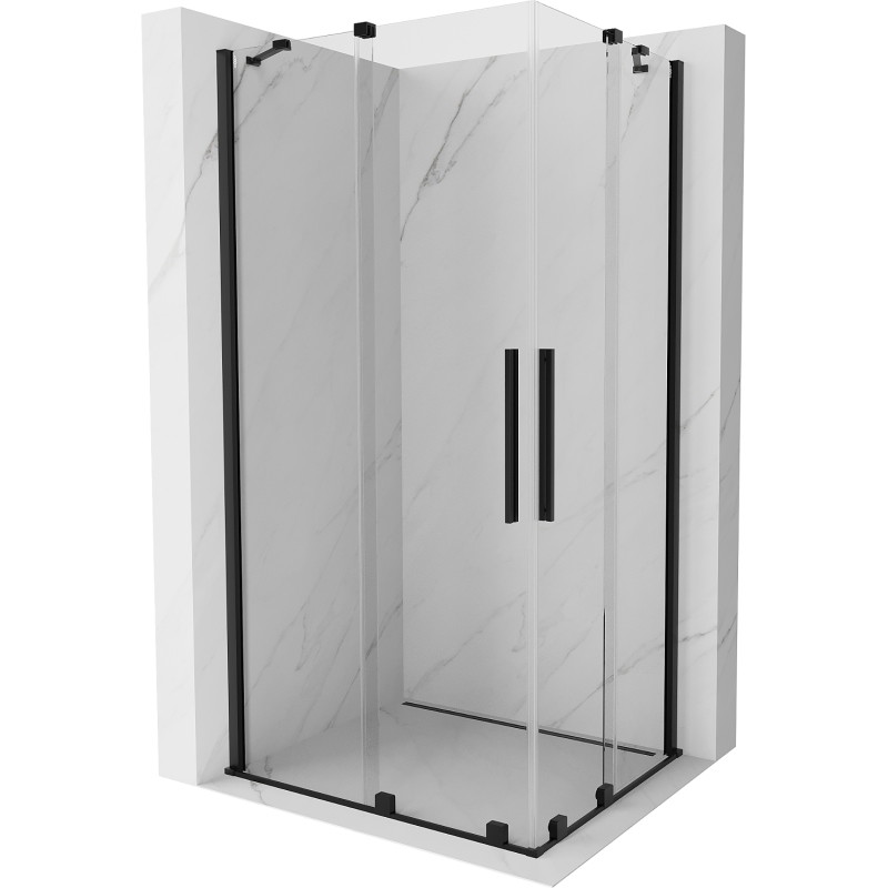 Mexen Velar Duo sprchový kút zasúvací 100 x 90 cm, transparentný, čierny - 871-100-090-02-70