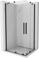 Mexen Velar Duo sprchová kabína, posuvné dvere 100 x 90 cm, Priehľadné, Čierna - 871-100-090-02-70