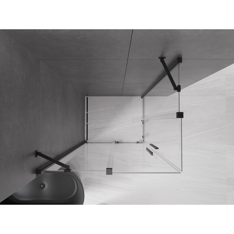 Mexen Velar Duo sprchový kút zasúvací 100 x 90 cm, transparentný, čierny - 871-100-090-02-70
