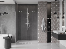 Mexen Velar Duo posuvné sprchové dvere 140 cm, transparentné, chróm - 871-140-000-02-01