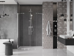 Mexen Velar Duo posuvné sprchové dveře 160 cm, transparentní, chrom - 871-160-000-02-01