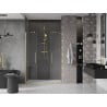 Mexen Velar Duo sprchové dvere posuvné 140 cm, transparentné, zlaté kartáčované - 871-140-000-02-55