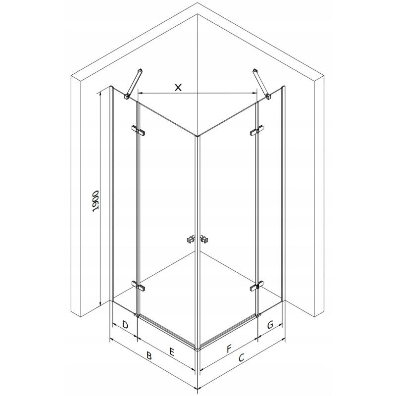 Mexen Roma Duo sprchový kút 90 x 90 cm, priehľadný, zlatý + brodzik Flat - 854-090-090-50-02-4010G