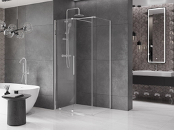 Mexen Velar zasúvacia sprchová kabína 90 x 75 cm, priehľadná, chrómová - 871-090-075-01-01