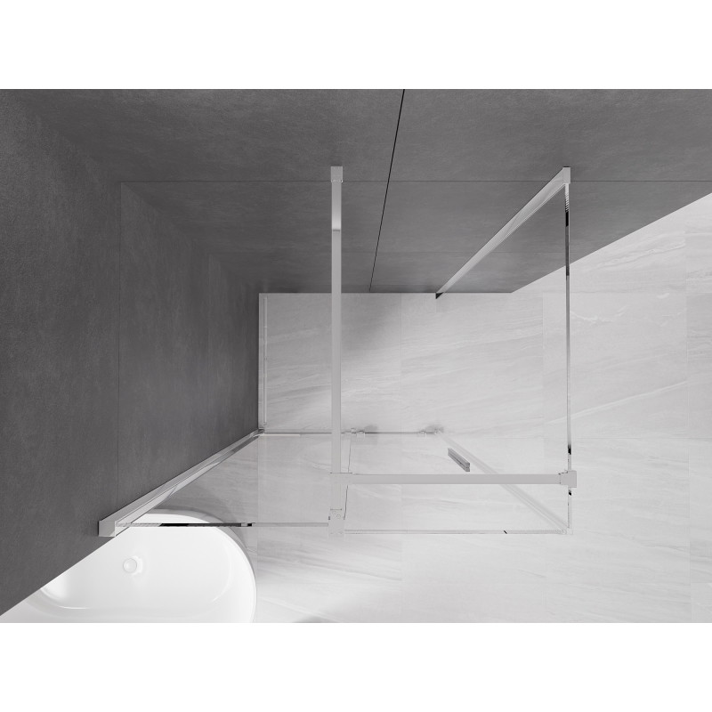 Mexen Velar sprchový kút posuvný 120 x 80 cm, transparentný, chróm - 871-120-080-01-01