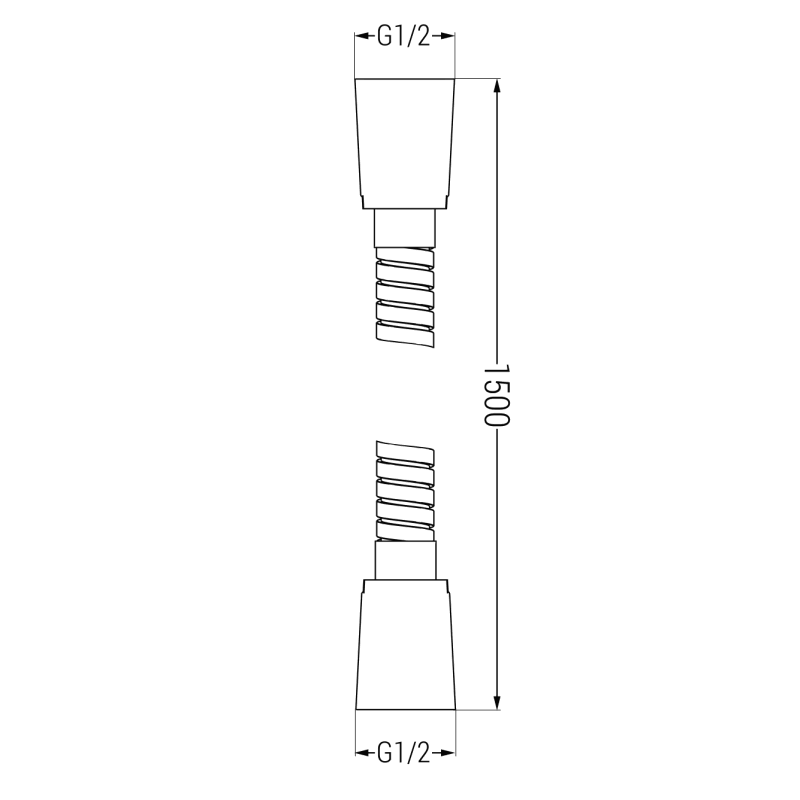 Mexen sprchová hadica 150 cm, čierna - 79460-70