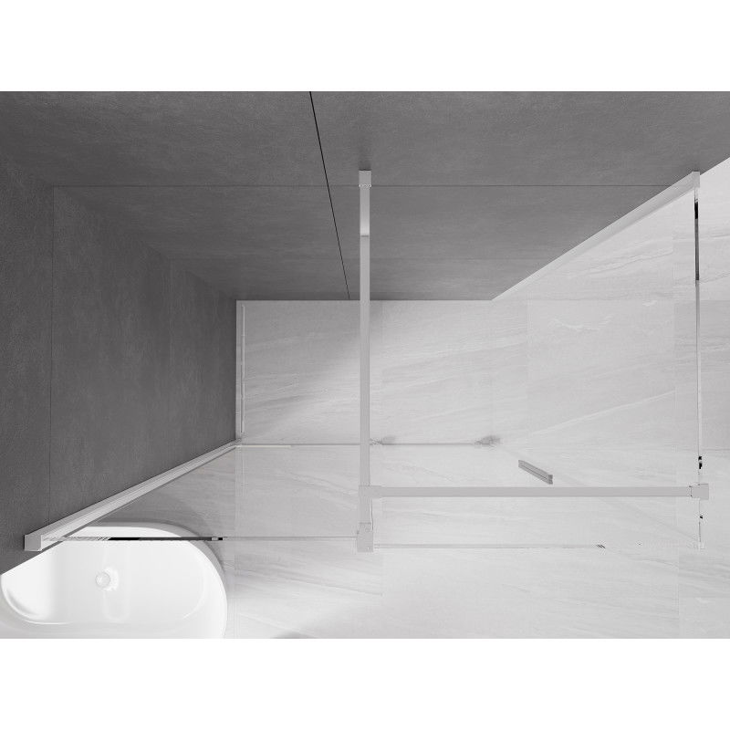 Mexen Velar sprchový kút posuvný 160 x 90 cm, transparentný, chróm - 871-160-090-01-01