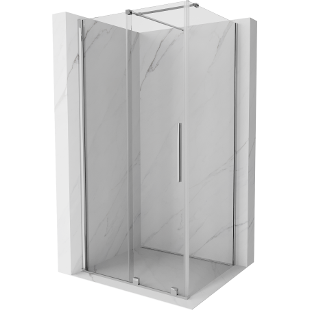 Mexen Velar posuvná sprchová kabína 90 x 75 cm, priehľadná, chróm - 871-090-075-01-01