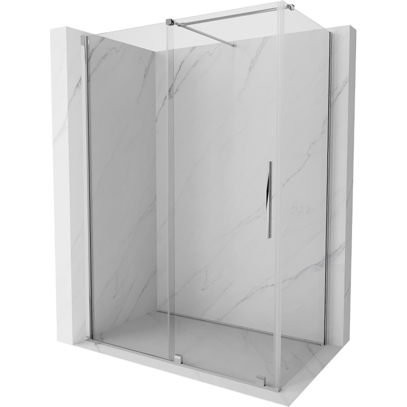 Mexen Velar sprchový kút posuvný 160 x 90 cm, transparentný, chróm - 871-160-090-01-01
