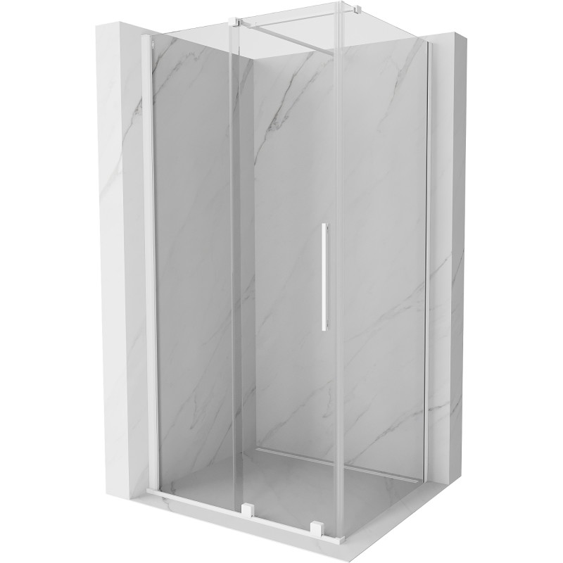 Mexen Velar posuvný sprchovací kút 100 x 80 cm, transparentný, biely - 871-100-080-01-20