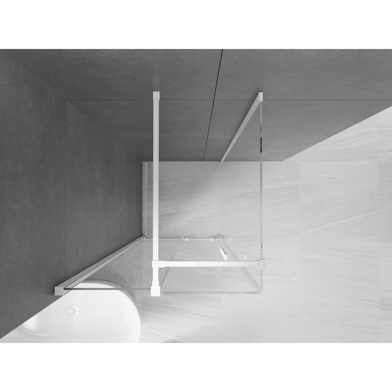 Mexen Velar sprchový kút posuvný 90 x 90 cm, priehľadný, biely - 871-090-090-01-20