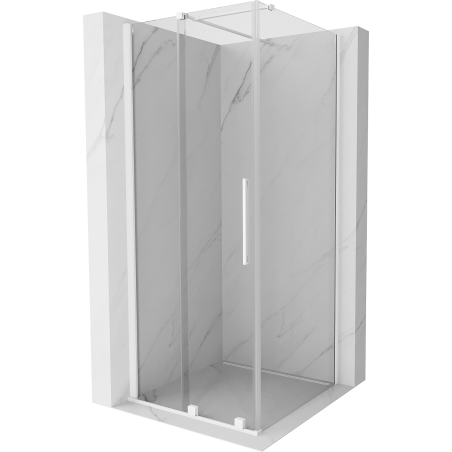 Mexen Velar posuvná sprchová kabína 100 x 100 cm, transparentná, biela - 871-100-100-01-20