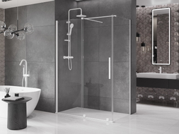 Mexen Velar posuvná sprchová kabína 130 x 70 cm, priehľadná, biela - 871-130-070-01-20