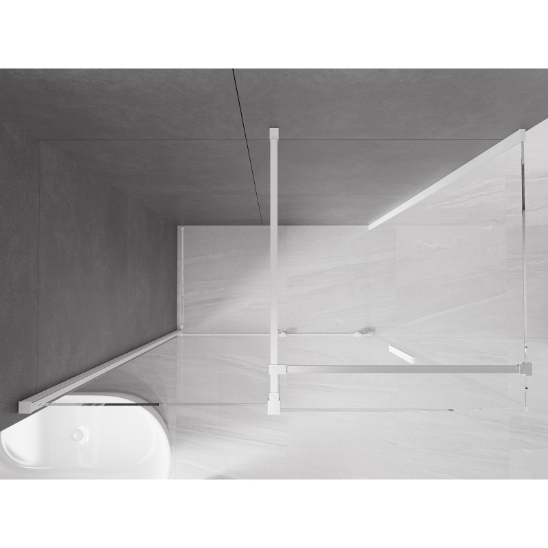 Mexen Velar posuvná sprchová kabína 130 x 70 cm, priehľadná, biela - 871-130-070-01-20