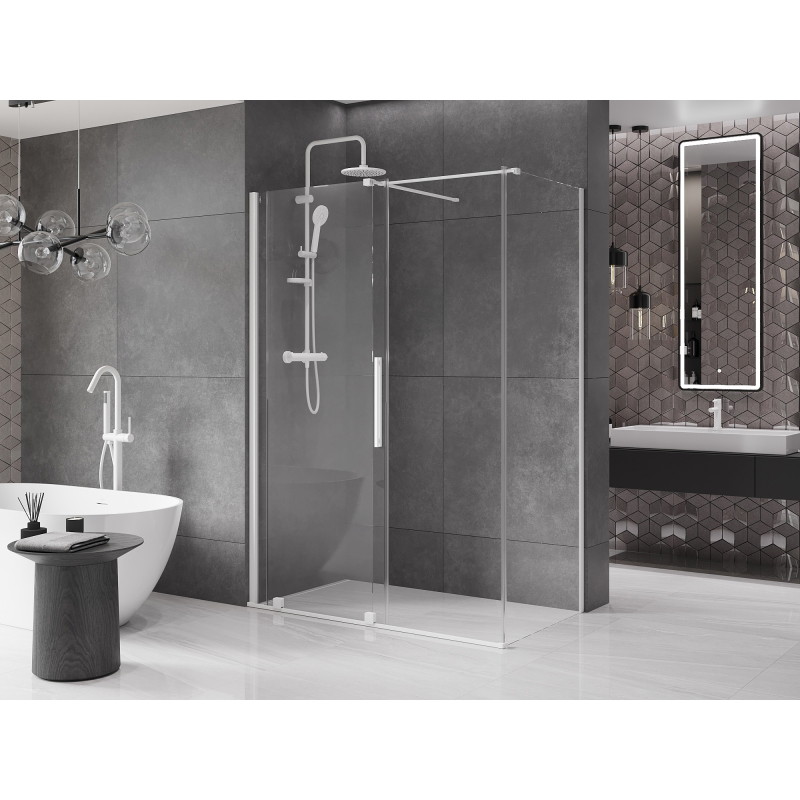 Mexen Velar posuvná sprchová kabína 160 x 85 cm, priehľadná, biela - 871-160-085-01-20