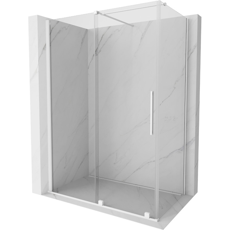 Mexen Velar posuvný sprchový kút 160 x 100 cm, priehľadný, biely - 871-160-100-01-20
