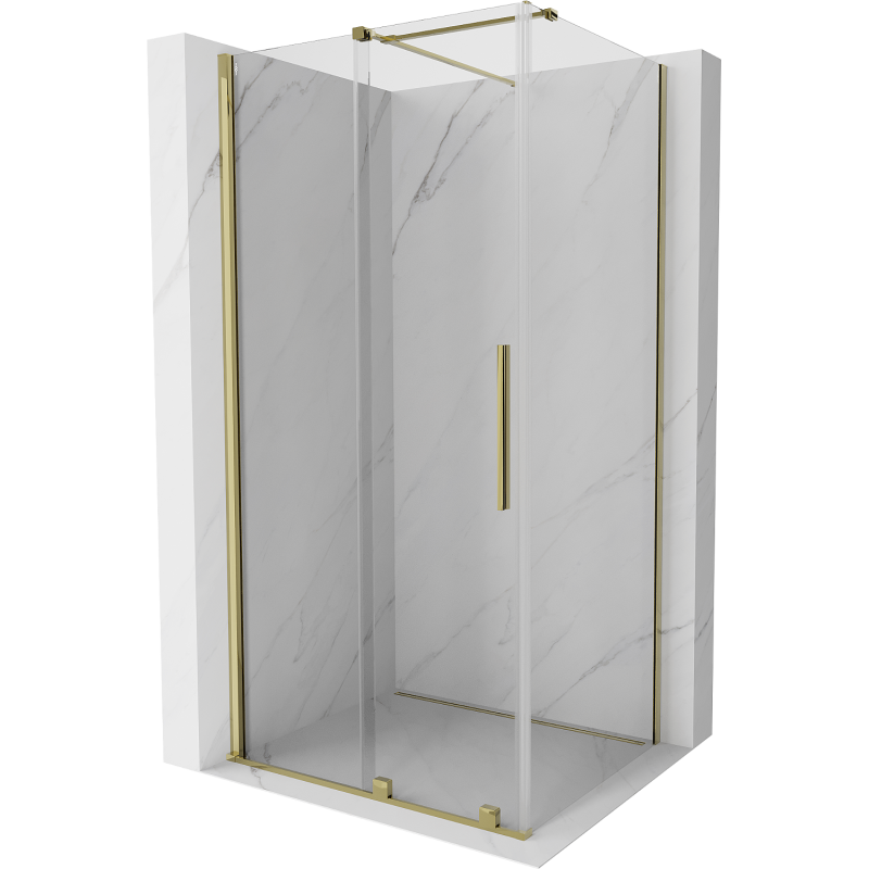 Mexen Velar sprchová kabína, posuvné dvere 100 x 120 cm, Priehľadné, Zlatá - 871-100-120-01-50