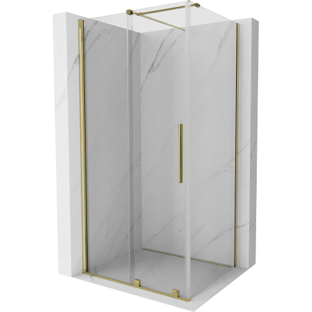 Mexen Velar sprchová kabína, posuvné dvere 100 x 110 cm, Priehľadné, Zlatá - 871-100-110-01-50