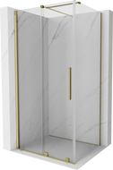Mexen Velar sprchová kabína, posuvné dvere 140 x 100 cm, Priehľadné, Zlatá - 871-140-100-01-50