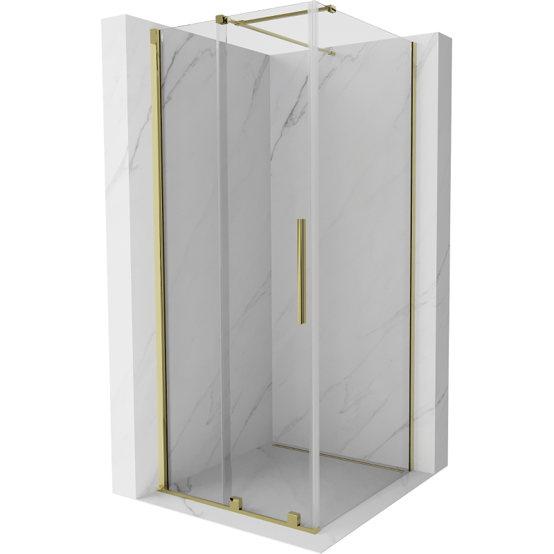 Mexen Velar posuvná sprchová kabína 100 x 100 cm, transparentná, zlatá - 871-100-100-01-50
