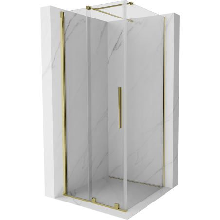 Mexen Velar posuvná sprchová kabína 100 x 100 cm, transparentná, zlatá - 871-100-100-01-50