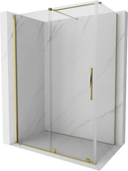 Mexen Velar sprchová kabína, posuvné dvere 140 x 85 cm, Priehľadné, Zlatá - 871-140-085-01-50