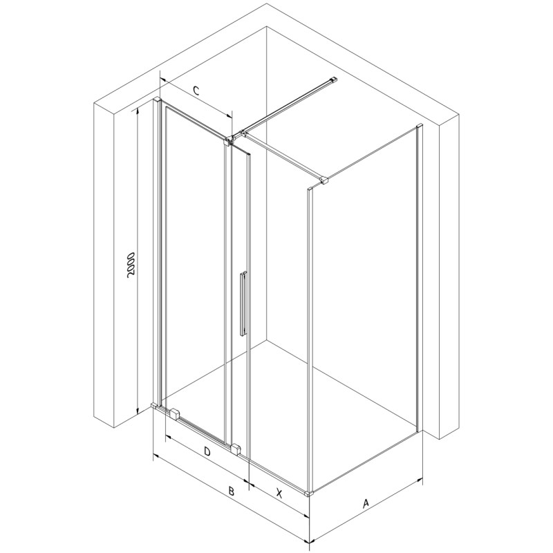 Mexen Velar posuvná sprchová kabína 150 x 75 cm, transparentná, zlatá - 871-150-075-01-50