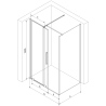 Mexen Velar sprchová kabína, posuvné dvere 150 x 75 cm, Priehľadné, Zlatá - 871-150-075-01-50