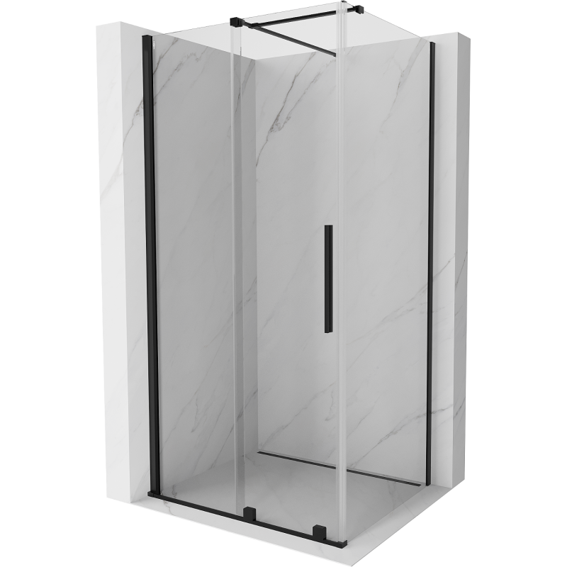 Mexen Velar sprchová kabína posuvná 90 x 75 cm, transparentná, čierna - 871-090-075-01-70