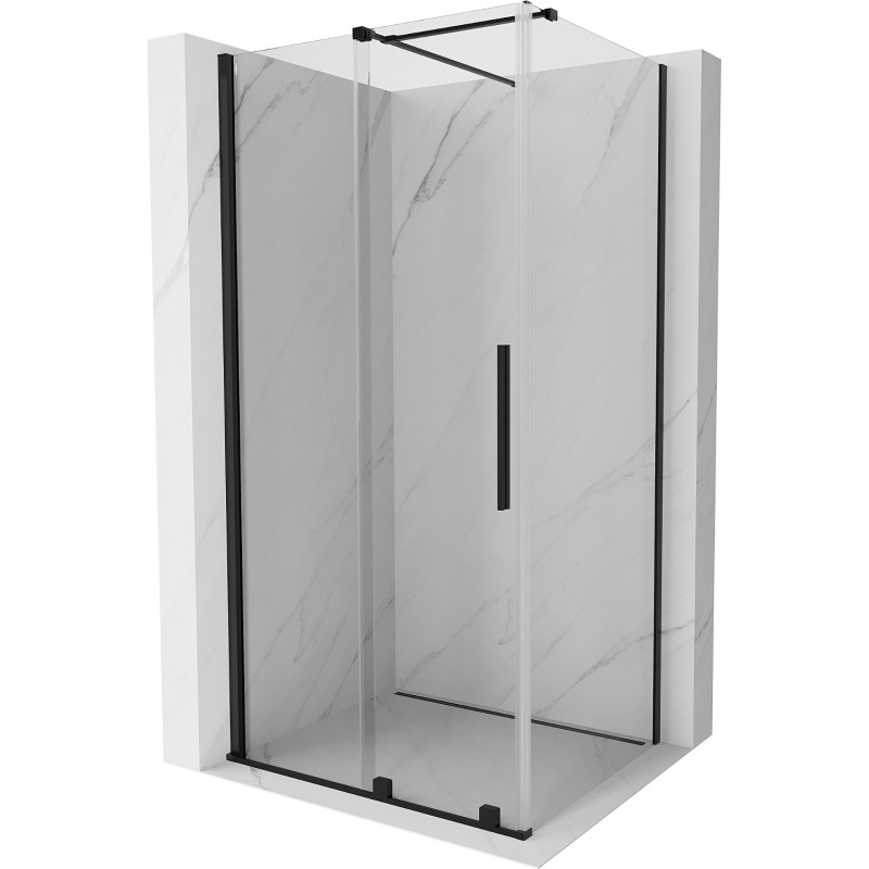 Mexen Velar sprchová kabína posuvná 100 x 70 cm, transparentná, čierna - 871-100-070-01-70