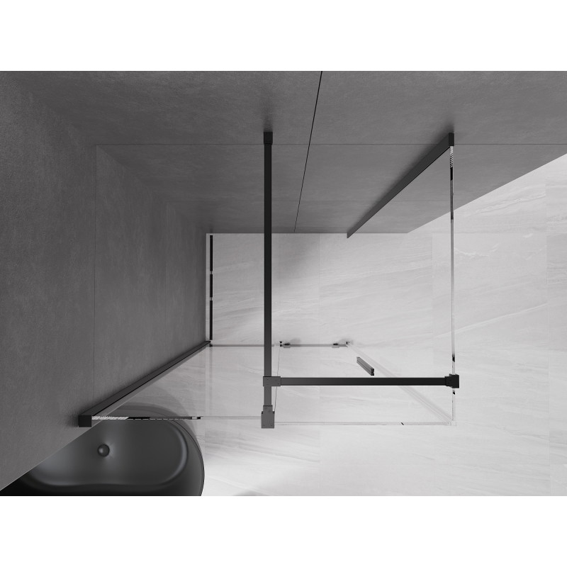 Mexen Velar sprchová kabína zasúvacia 110 x 85 cm, transparentná, čierna - 871-110-085-01-70