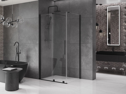 Mexen Velar sprchová kabína, posuvné dvere 120 x 80 cm, Priehľadné, Čierna - 871-120-080-01-70