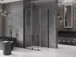 Mexen Velar sprchová kabína, posuvné dvere 120 x 90 cm, Priehľadné, Čierna - 871-120-090-01-70
