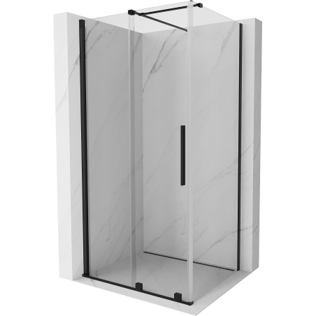 Mexen Velar posuvná sprchová kabína 130 x 80 cm, transparentná, čierna - 871-130-080-01-70