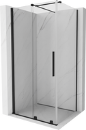 Mexen Velar zasúvacia sprchová kabína 130 x 100 cm, priehľadná, čierna - 871-130-100-01-70