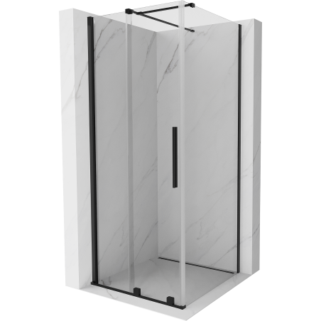 Mexen Velar posuvná sprchová kabína 90 x 90 cm, transparentná, čierna - 871-090-090-01-70
