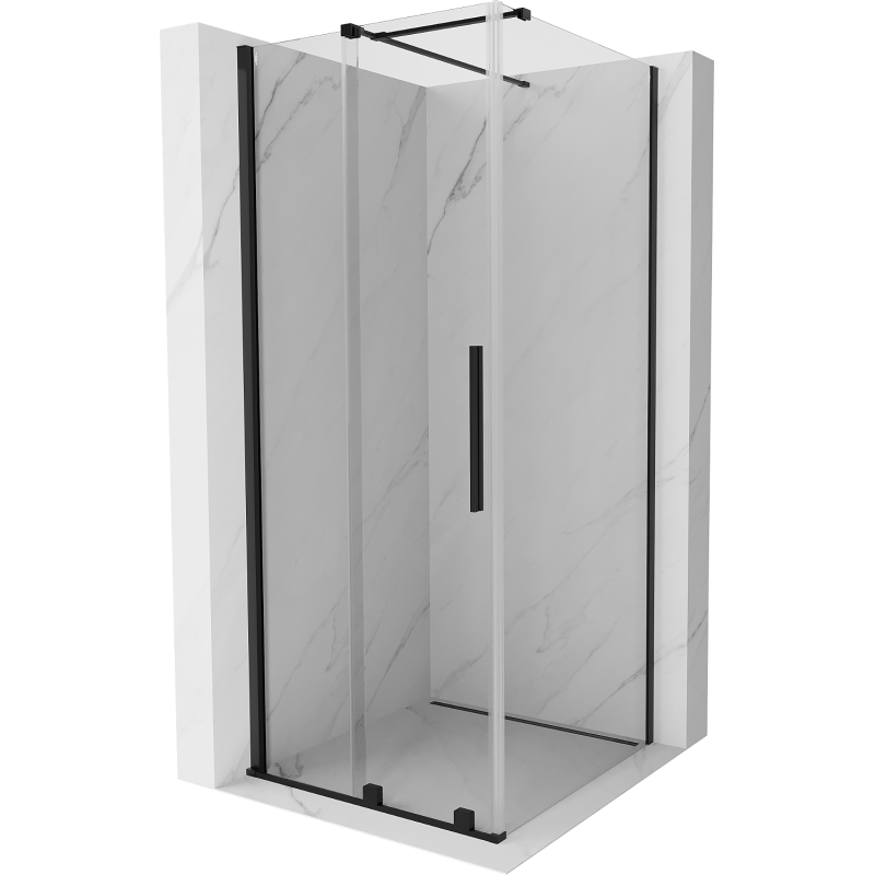 Mexen Velar posuvná sprchová kabína 100 x 100 cm, transparentná, čierna - 871-100-100-01-70