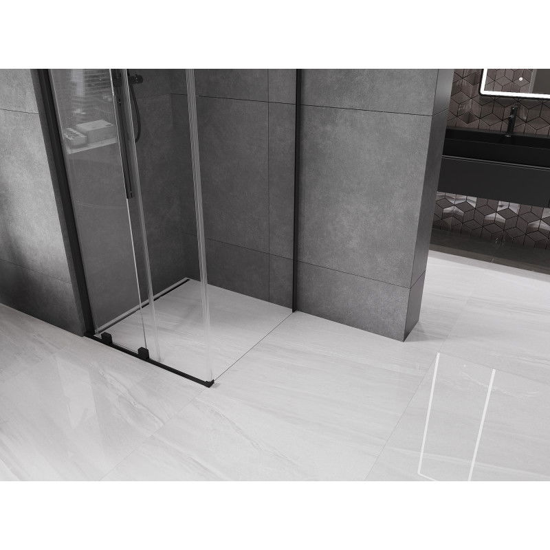 Mexen Velar sprchová kabína zasúvacia 110 x 110 cm, transparentná, čierna - 871-110-110-01-70