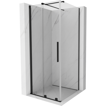 Mexen Velar sprchovací kút posuvný 110 x 110 cm, transparentný, čierny - 871-110-110-01-70