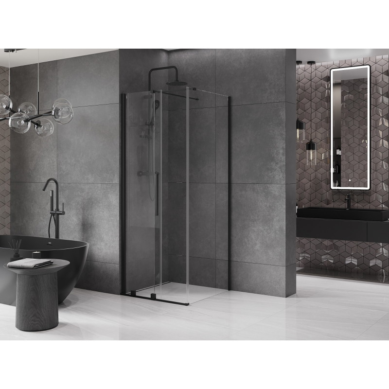 Mexen Velar posuvná sprchová kabína 110 x 110 cm, priehľadná, čierna - 871-110-110-01-70